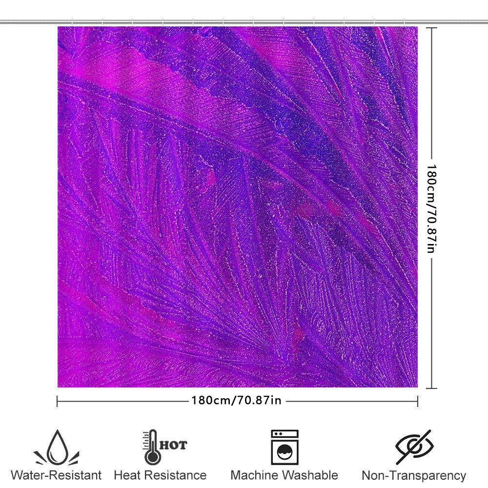 Modern Bathtub Shower Curtain with Feather Design Purple Pink Bathroom Decor for Home Improvement Projects (69x72 inches)