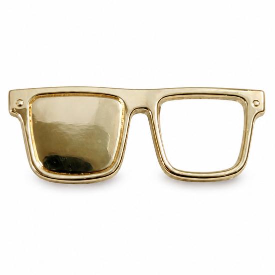 Square Frame Glasses Pin Eyeglasses Holder Brooch Pin, Zinc Alloy Metal Lapel Eyewear Hanger Clothes Decoration Accessories for Men Women Rectangle