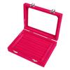 Women 7 Slot Velvet Jewelry Box Jewelry Organizer Display Tray Storage Box Rings Earrings Necklace Storage