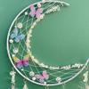 Woven Moon Shape Dreamcatchers with Crystal Wall Art Handmade Butterfly Feathered Tassels Wall Hanging Ornament Decors