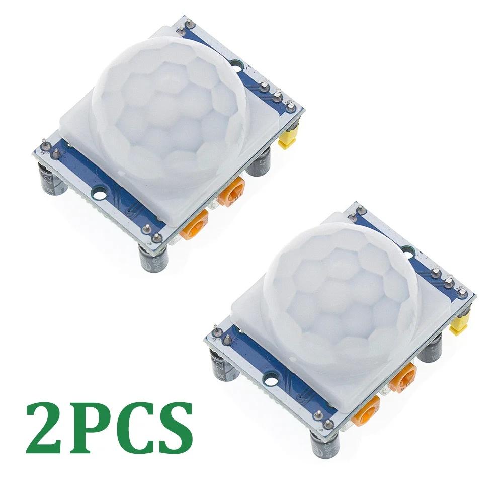2PCS PIR Sensor HC-SR501 Adjust IR Pyroelectric Infrared Motion Detector Module For Raspberry Pi Sensing Human Bod
