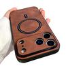 Magnetic Lambskin Texture iPhone 17 Pro Max Case - Full Wrap Protective Cover for Apple 14, 15, 16