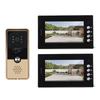 Video Intercom Entry System 2 Units 7 Inches HD Display Wired Video Door Phone Kit with 6PCS Access Cards for Villa Apartment