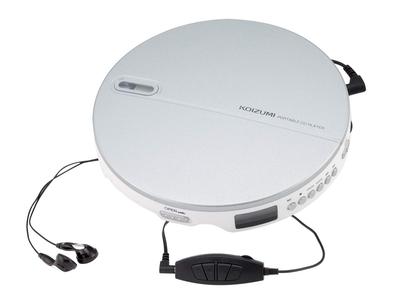 Koizumi Portable CD Player Remote Control and Earphones Included Silver SAD-3903S