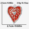 2 Stück Roter Emaille/Strass Liebe Anhänger Edelstahl Herz Charm Für Schmuckherstellung Zubehör Großhandel Steampunk Öl Tropfen Charms