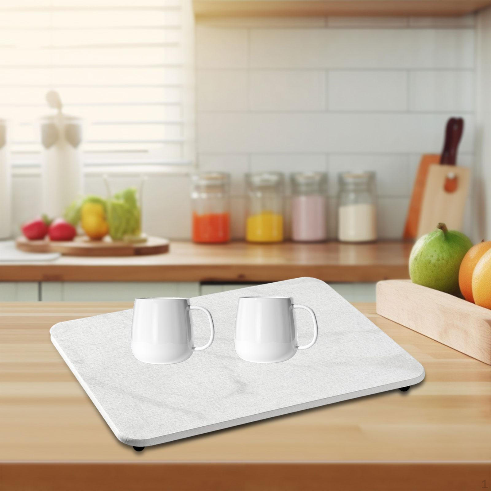 Коврик для сушки посуды Диатомовый коврик многоцелевой с мраморным узором быстро впитывающий нескользящий White A 2265₽