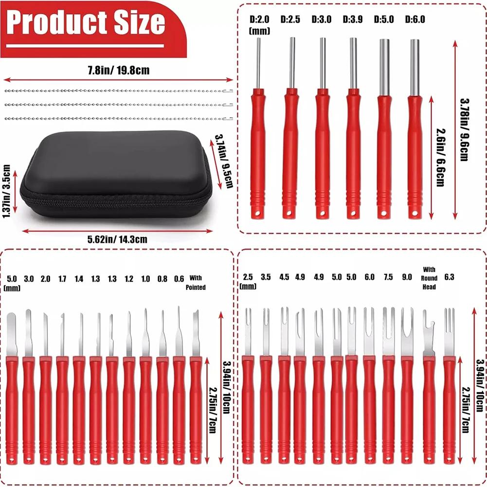 34pcs Terminal Removal Tool Electrical Wire Connector Repair Terminal Car Electrical Wire Crimp Connector Pin Extractor