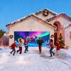 Christmas Garage Door Cover Glows In Dark Fluorescent Santa Backdrop Large Christmas Garage Door Backdrop Decoration For Outside