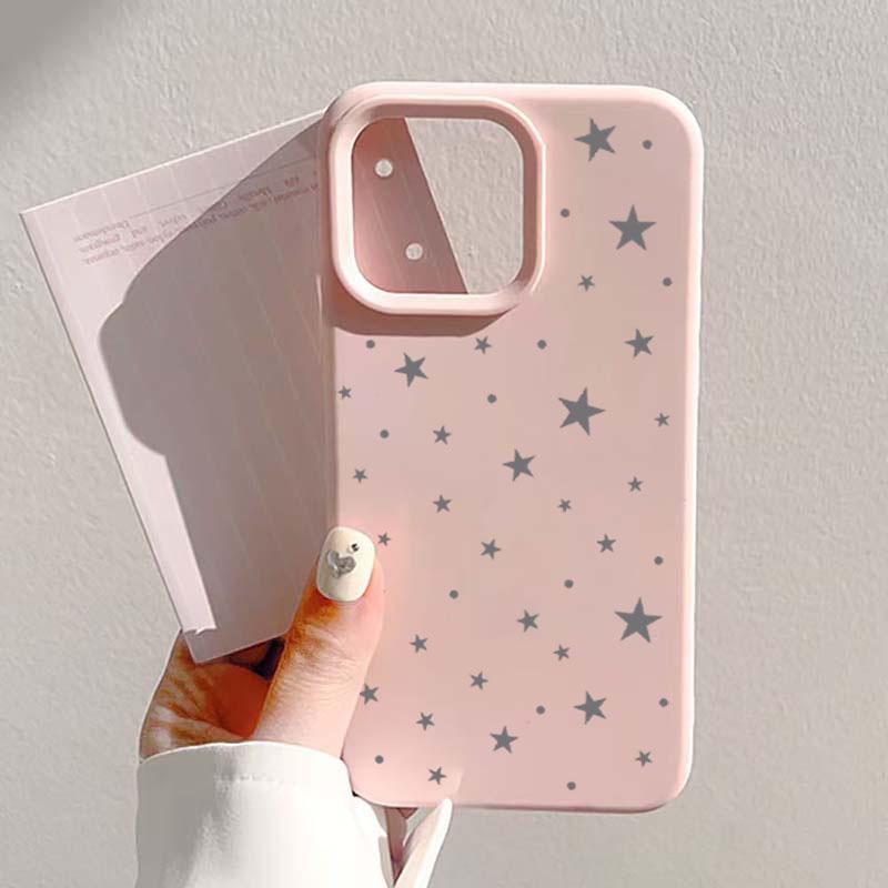 

Phone Case For iPhone 11 12 13 14 15 16 17 Pro Max 16 Plus 17 Air Blue Stars Pattern Shockproof Soft Silicone Bumper Cases Cover iPhone 12 Pro Max