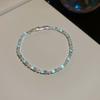 Korean Zircon Square Link Bracelet With Elegant Geometric Design For Women