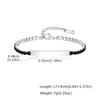 Vnox Edelstahl Schwarz Zirkon Gebogene Platte Armband, 17-21cm Verstellbar Hummerverschluss Armband, Jubiläumsgeschenk für Männer