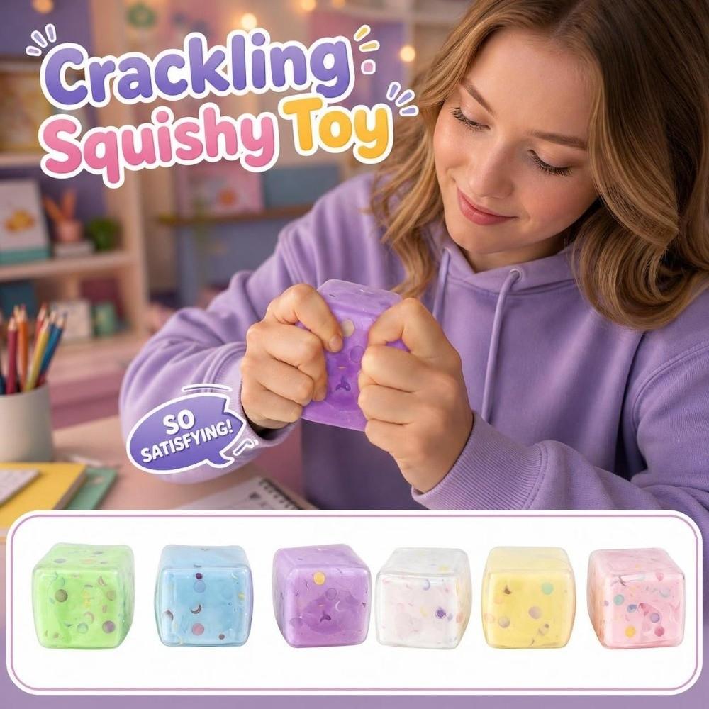 Crunchy Crackling Squishy Toy 5cm Handmade Ball Portable Squeezed Cube Home Decoration