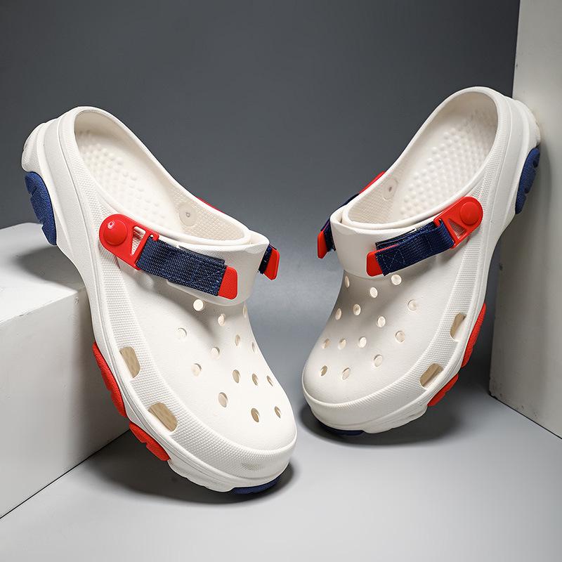 Men's Summer Outdoor Thick Sole Height-Boosting Closed Toe Breathable Non-Slip Beach Sandals