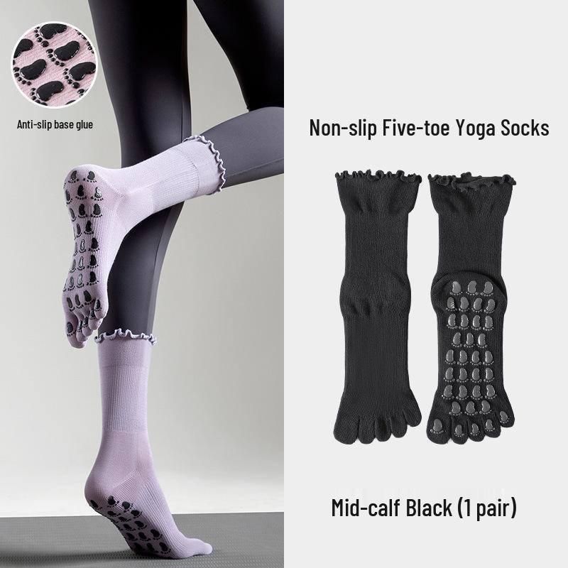Non-slip Five-finger Yoga Socks - Spring/Summer Ballet Style for Pilates, Casual Japanese Sweet Design, Versatile Split-toe Sports Socks
