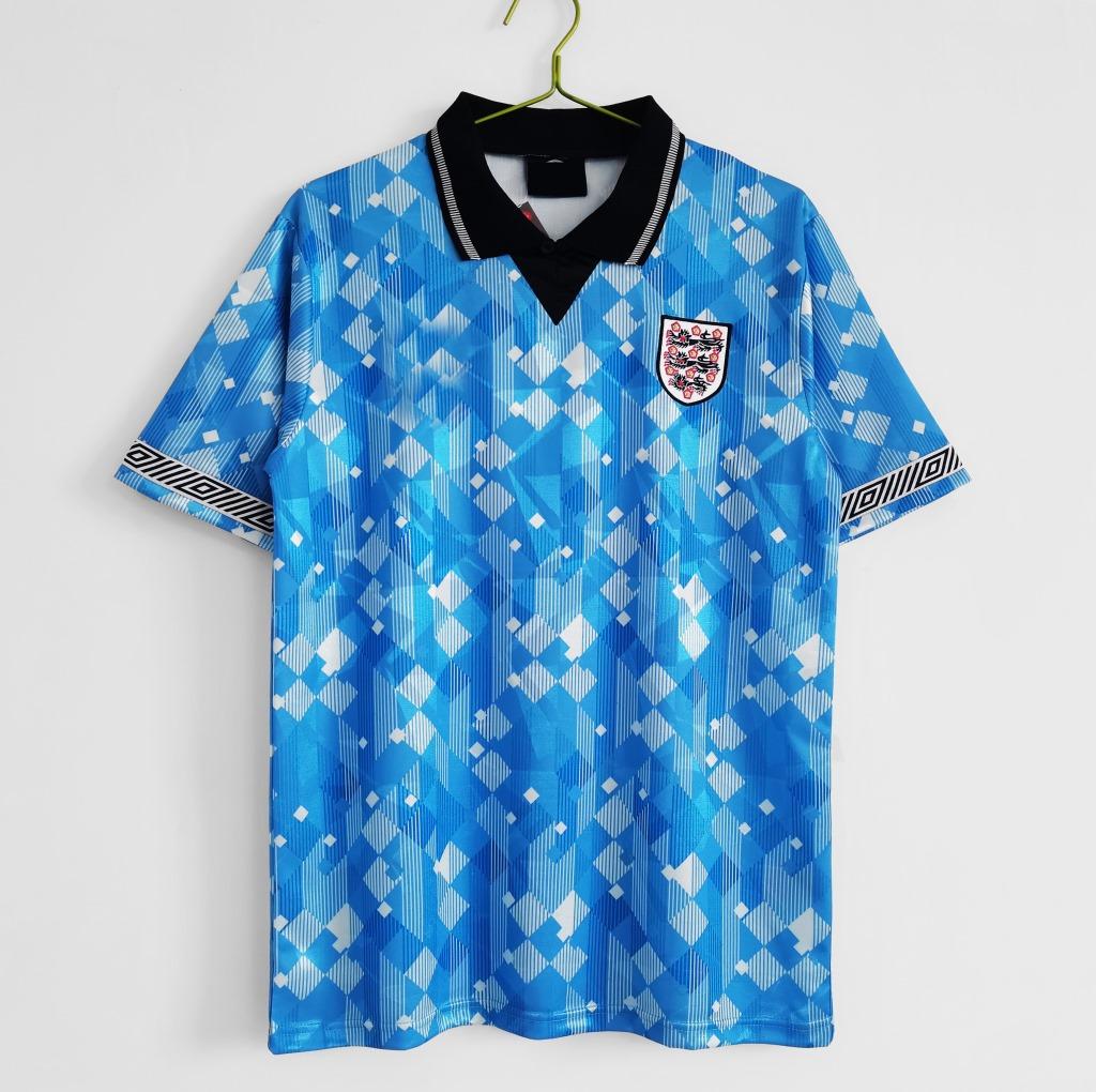 1990 World Cup England retro jersey England Gascoigne, Shearer, Lineker football jersey S светло-синий