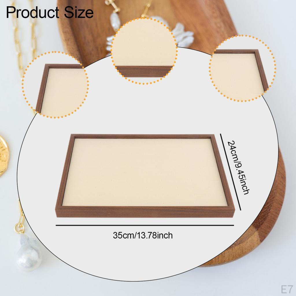 13.7 X 9.4 Inch Wooden Jewelry Organizer Tray for Dresser, Desk, Multi-Functional Storage Tray,