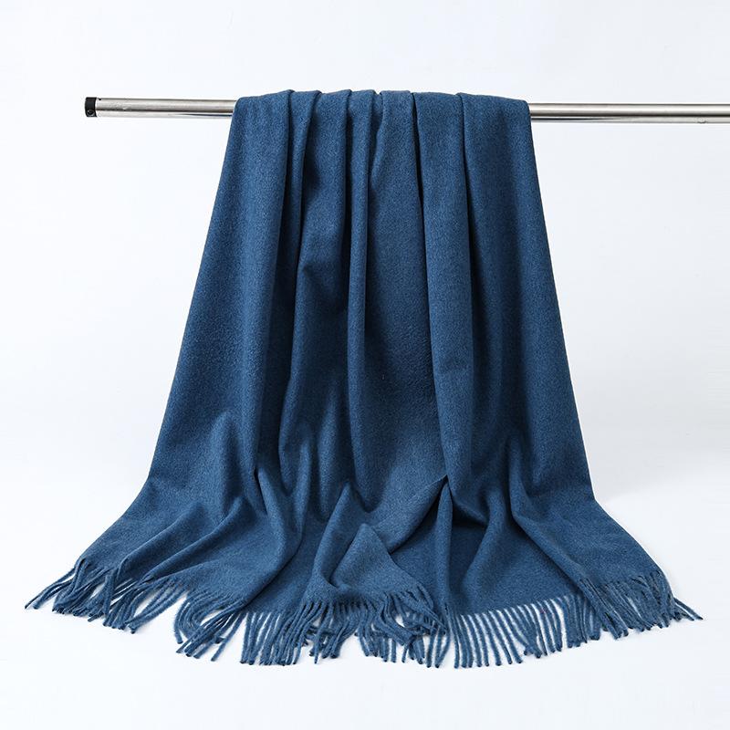 Wool Scarf Women's Winter Korean Style Thickened Warm Solid Color Scarf Shawl High End Versatile Cashmere Scarf