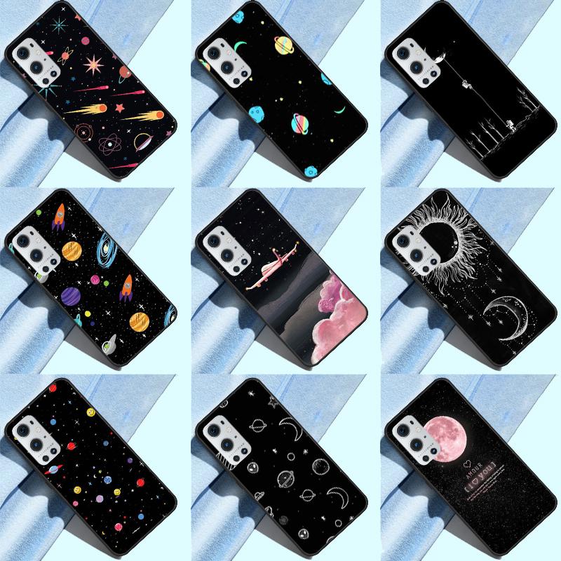 Black White Moon Space Astronaut Funda For OnePlus 10T 8T 9RT 12 13 13R 11 9 10 Pro OnePlus Nord 4 CE 2 3 Lite N20 N30 Case
