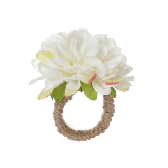 Artificial Flower Napkin Ring Farmhouse Rustic Jute Rope Dinner Napkin Holder Buckle Birthday Wedding Party Hotel Restaurant Table Decoration