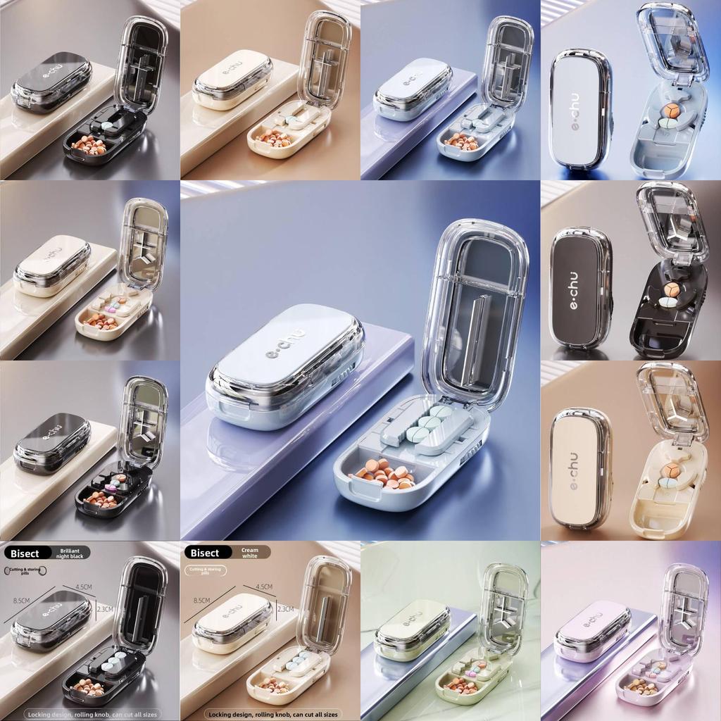 Portable Pill Cutter With Precise Quarter Split For Medicine Dispensers
