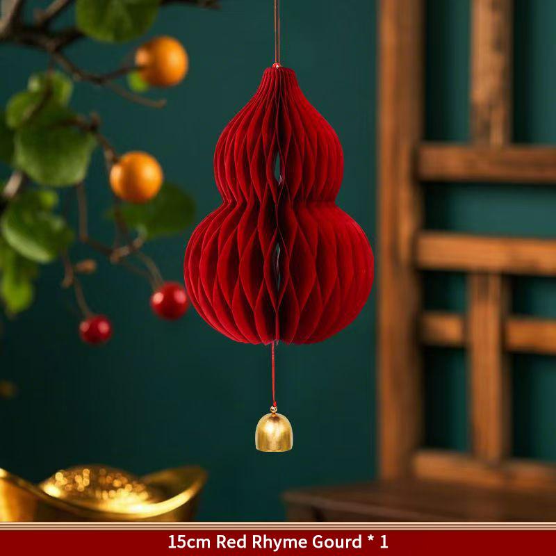 Year Paper Ornament Decoration Lanterns Wedding Decoration 3D Honeycomb Gourd Decorative Pendant Horse Year 2026 Door Decor