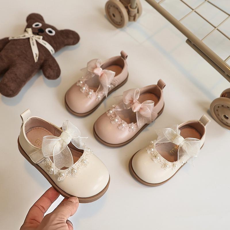 2025 Spring White Princess Shoes: Soft Sole Leather Dress Shoes for Girls
