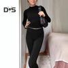 Set 2 Pezzi/Set Abbigliamento Sportivo da Donna Manica Lunga Girocollo Manica Corta Vestibilità Slim Elastico Vita Alta Vintage Morbido Casual Set T-shirt Pantaloni Set Pilates