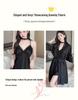 Women's Summer Lace Trim Ice Silk Pajama Set with Built-in Bra