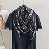 Creative light luxury fashion geometric printing large square scarf women cool high value travel with shawl