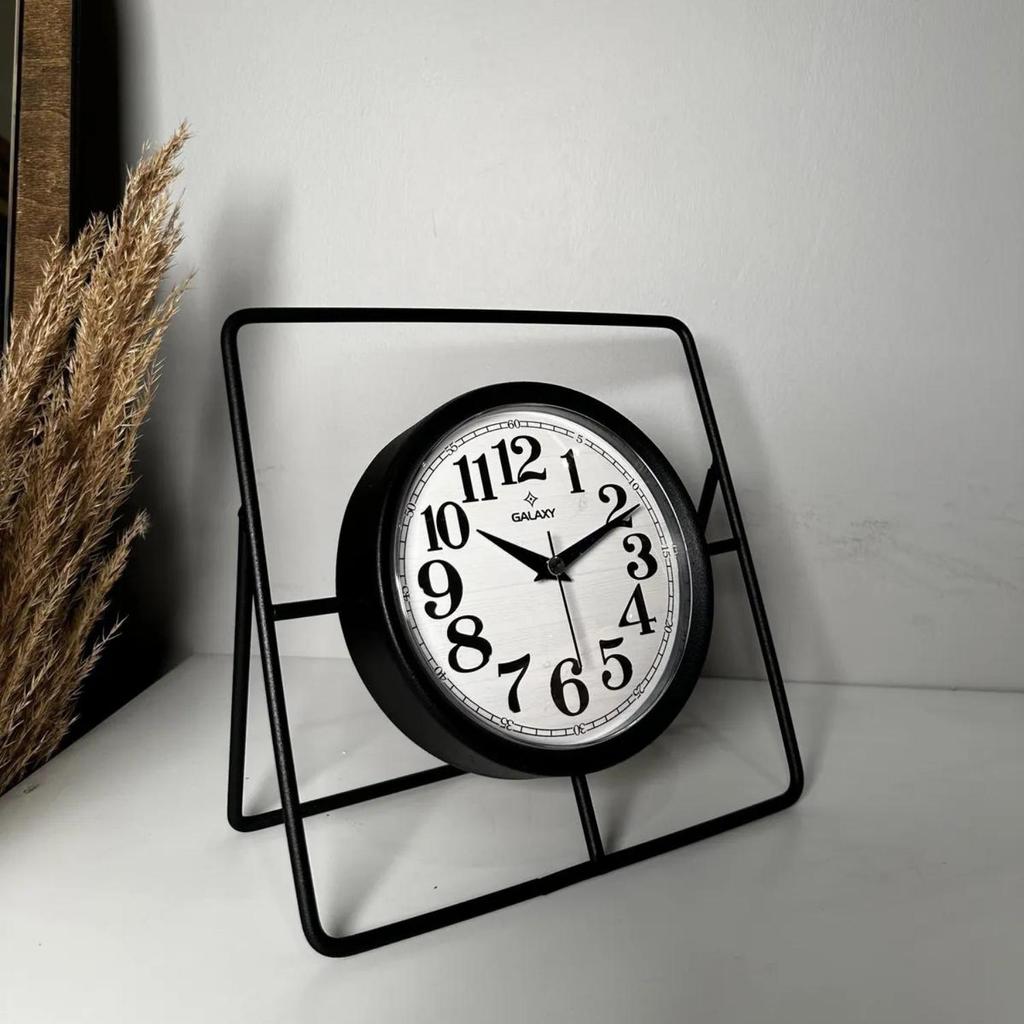 MUYIKA Metallo Decorative Metal Table Clock with Silent Mechanism, 24 Cm, 3 Different Colors, Home Decoration, Table & Desk Clock, Stylish Clock