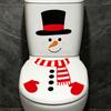 Cartoon Snowman Toilet Cover Sticker for Bathroom and Toilet Decoration