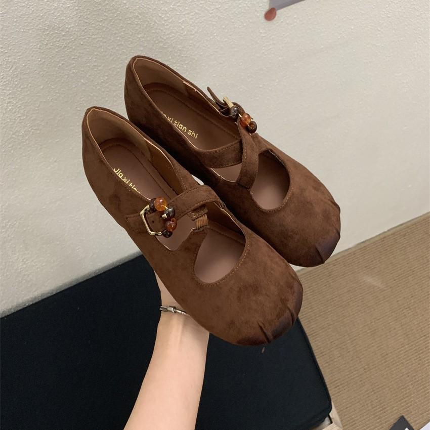 2025 new platform Mori women's style with skirt retro light mouth single shoes leopard print fashion daily versatile Mary Jane shoes