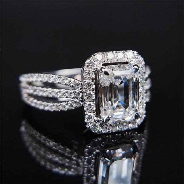 

Новые модные женские кольца серебряного цвета с инкрустацией ослепительным камнем CZ, обручальные обручальные кольца, распродажа, необычный подарок, женские украшения 9