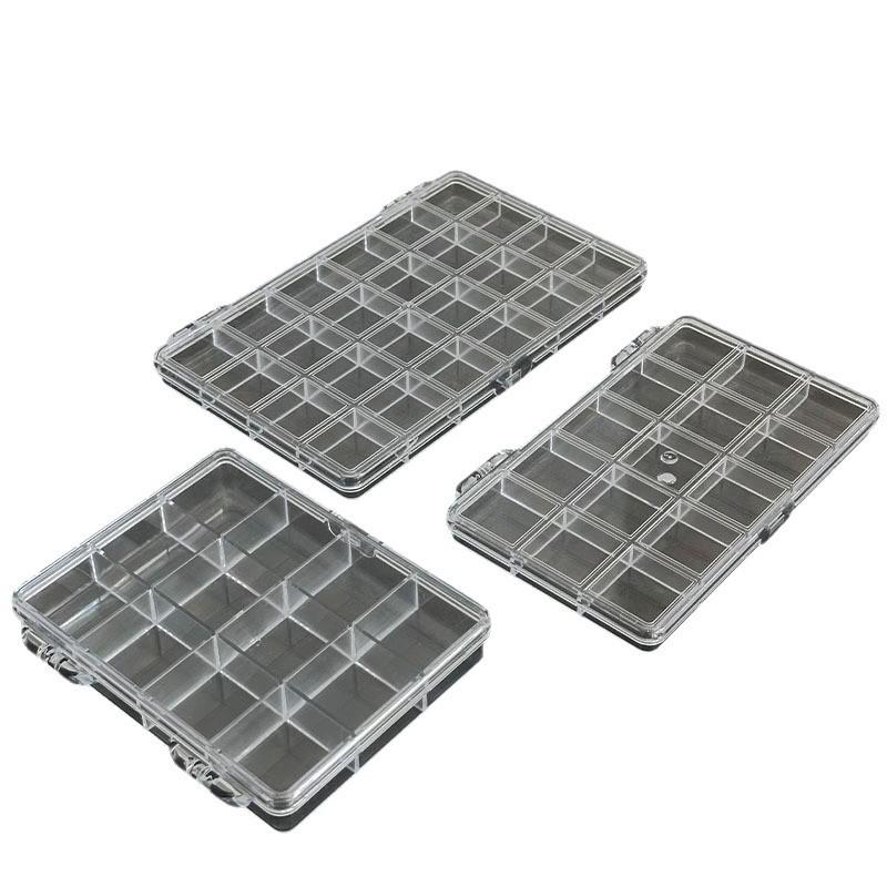 24-Grid Acrylic Nail Art Storage Box with Independent Compartments
