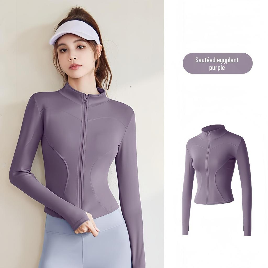 Women's Slim Fit Long Sleeve Sports Jacket - Quick Dry, High Stretch, Breathable, Sun Protection for Yoga and Running
