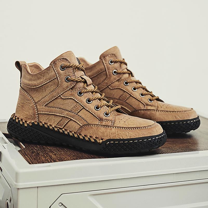 Handmade Genuine Leather Boots Men Shoes Comfortable Ankle Boots For Men Casual Shoes Outdoor Tooling Shoes