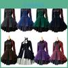 Vestido Longo Cosplay Vintage Borboleta Medieval Renascentista
