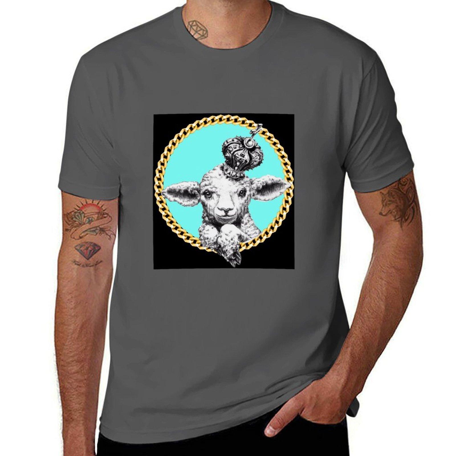 

Lamb with Crown & Cross T-Shirt t shirt custom print t shirts for man graphic funny T-Shirt 4XL