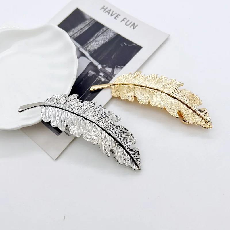 Women Fashion Gifts Leaf Feather Hair Clip Slide Jewellery Accessories Popular Womens Ladies Headbands Hairpin Decoration