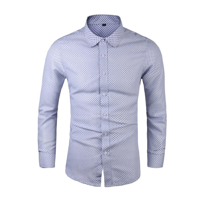 Spring and Autumn Long Sleeve Shirt Men's Business Casual Shirt Slim-fit Korean Youth Shirt