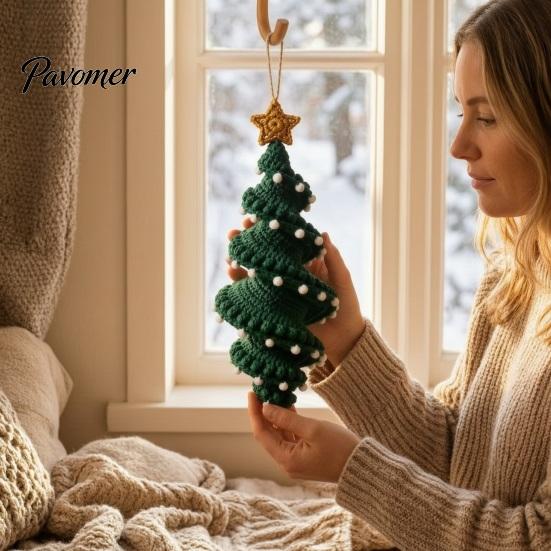 Set Fai da Te Addobbi per Albero di Natale Kit Uncinetto a Spirale, Pupazzo di Neve Babbo Natale Artigianato Ricordo Fatto a Mano Regalo per la Mamma Ornamento da Appendere Decorazione per Camino Sacco