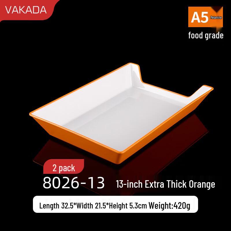 VAKADA 13-inch Round Melamine Serving Tray (2-Pack)