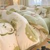 2024 New Class A Small Fresh Printed Milk Fleece Single Bedding Set Thick Warm Cartoon Quilt Cover Fall and Winter Duvet Cover