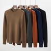 Men's 100% Pure Wool Round Neck Sweater - Thick Knit, Machine Washable Base Layer
