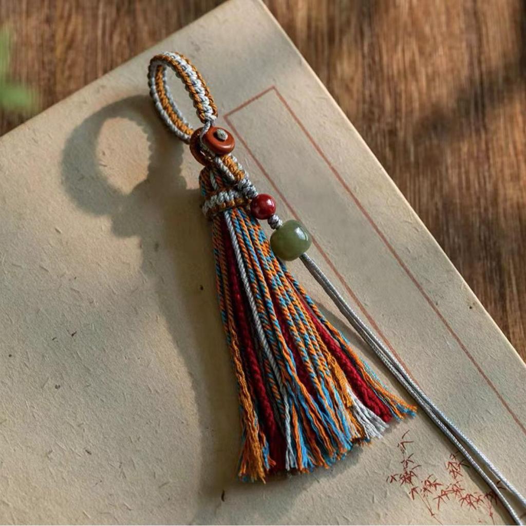 Handmade Woven Tibetan Tassel Pendant Keychain