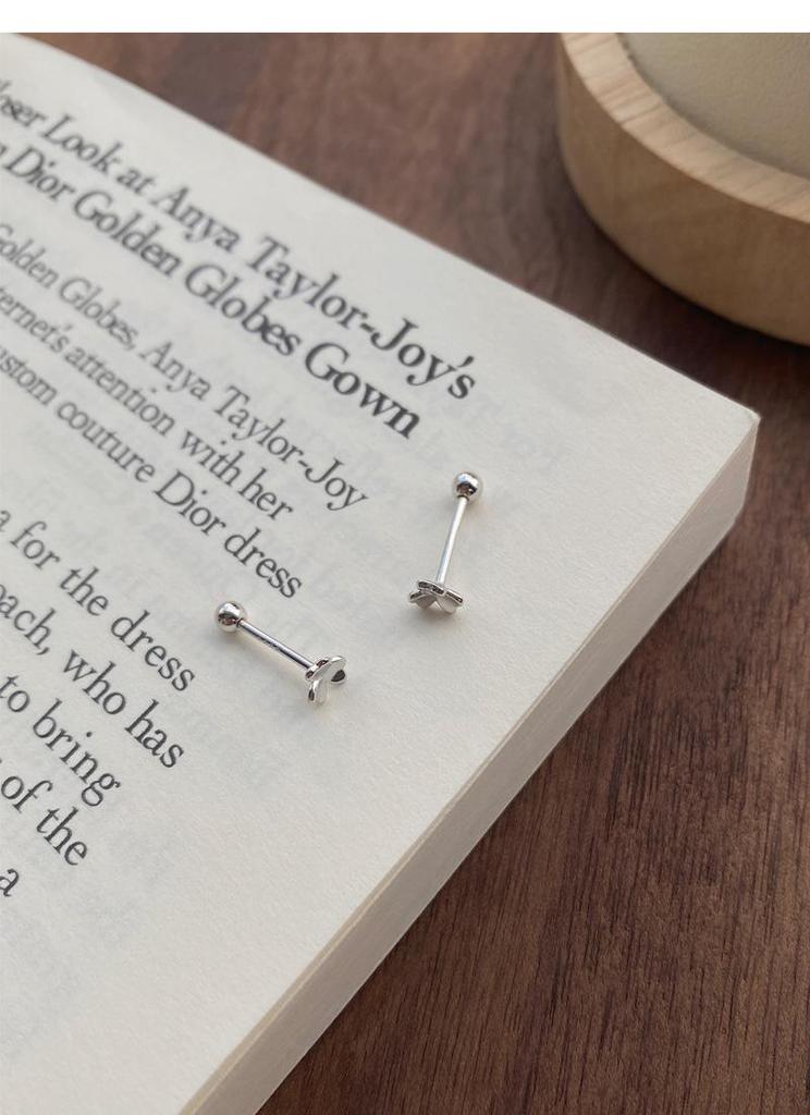 S999 Sterling Silver Three-Leaf Clover Screw Back Stud Earrings for Women - Sleep-Friendly, Easy Ear Care