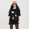 Summer Butterfly Print Loose Short Sleeved Versatile College Style Fashionable Women's T-shirt Top