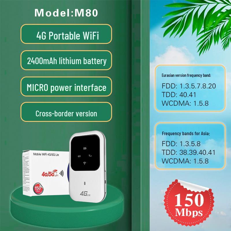 4G Portable WiFi Router M80 - Mobile Hotspot & MIFI Device with SIM Card Slot