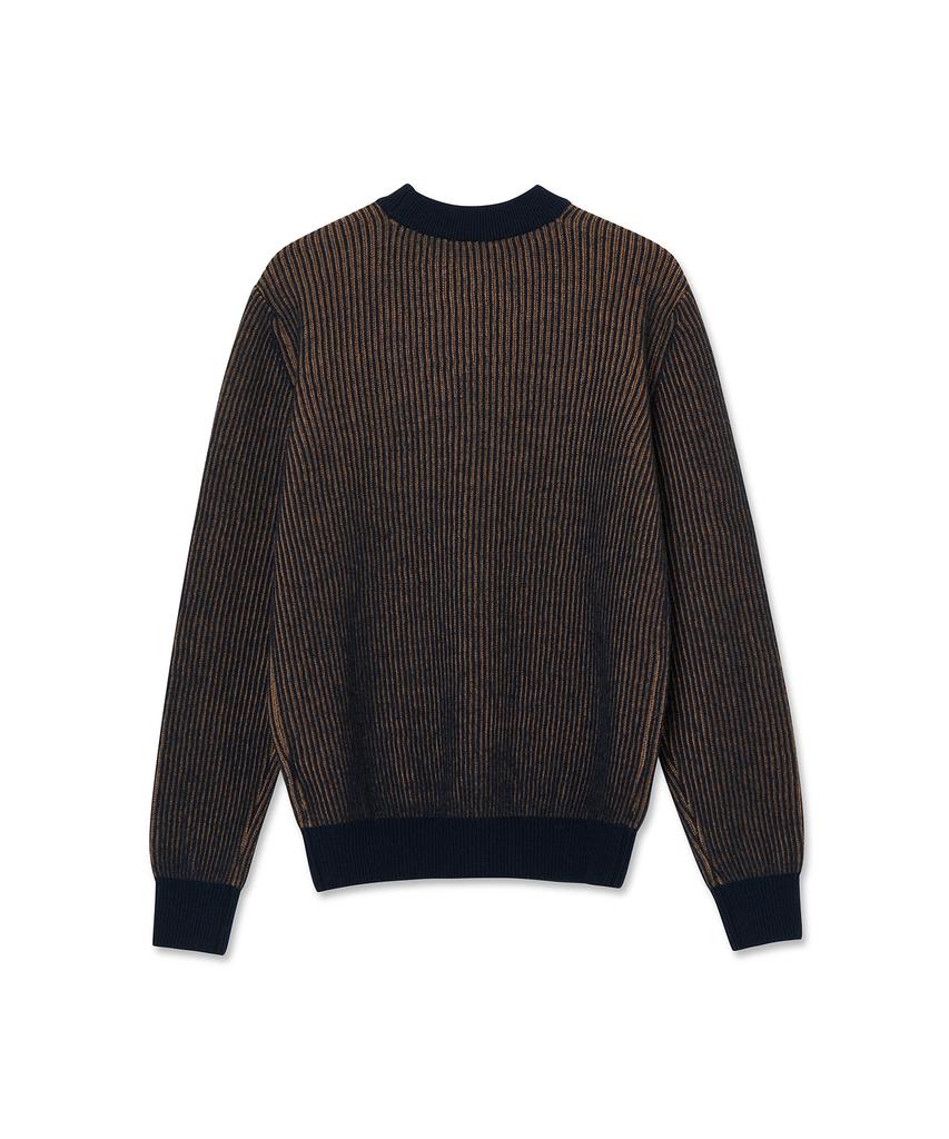 IOLO Two-Tone Ribbed Half Mock Neck_Navy