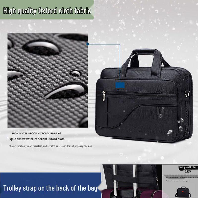 Men's Oxford Cloth Laptop Briefcase: Large Capacity Shoulder & Crossbody Business Bag